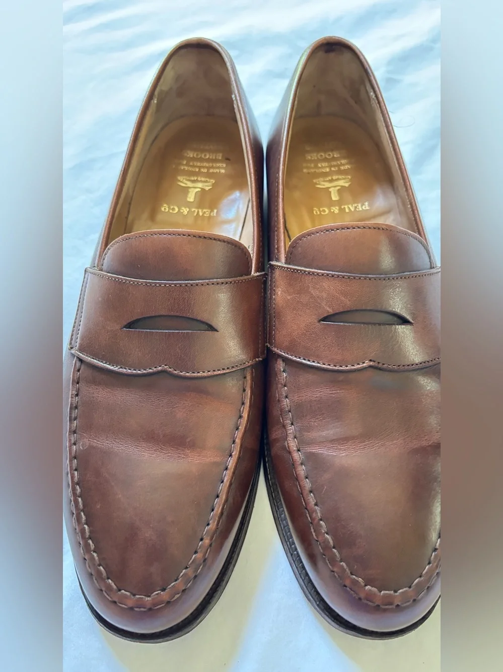 Peal & Co Brooks Brothers Men’s 10D Brown Leather Penny Loafers England